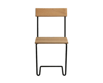 Stol 1 i oljad ek med svart stativ