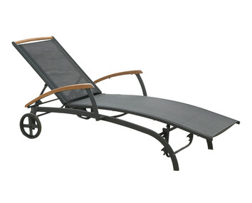 Andy Vilsäng Svart / Teak Brafab