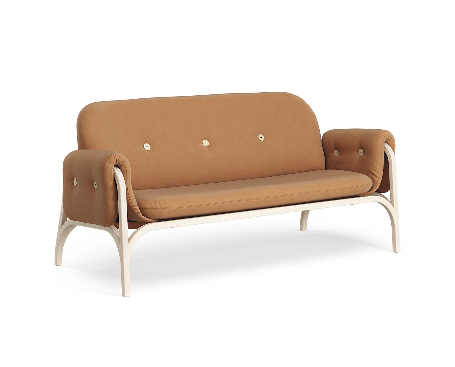 Soffan Button i tyget Steelcut Trio 0436, med trästativ i lackad ask