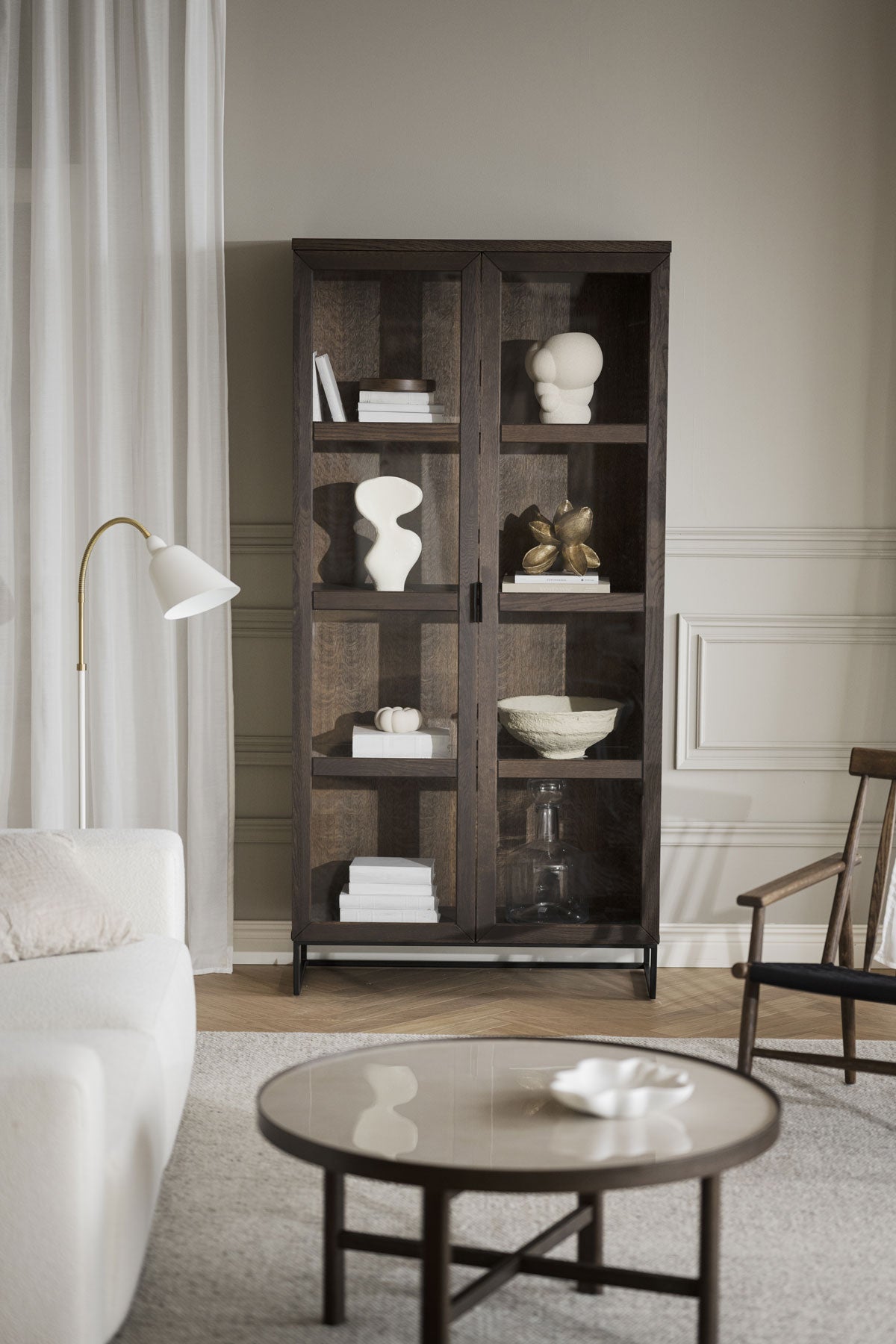 Everett Vitrinskap Brun Ek