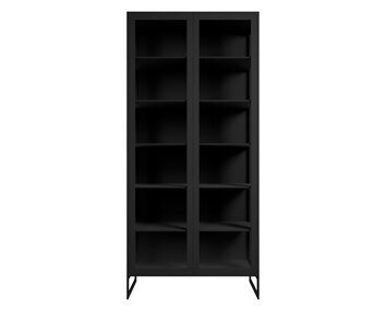 Line Vitrinskåp Svart Glasdörrar