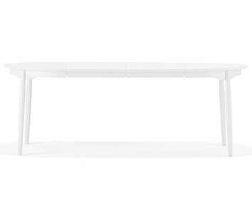 Carl bord i björk, vit 21, 115+2 ilägg | StolAB