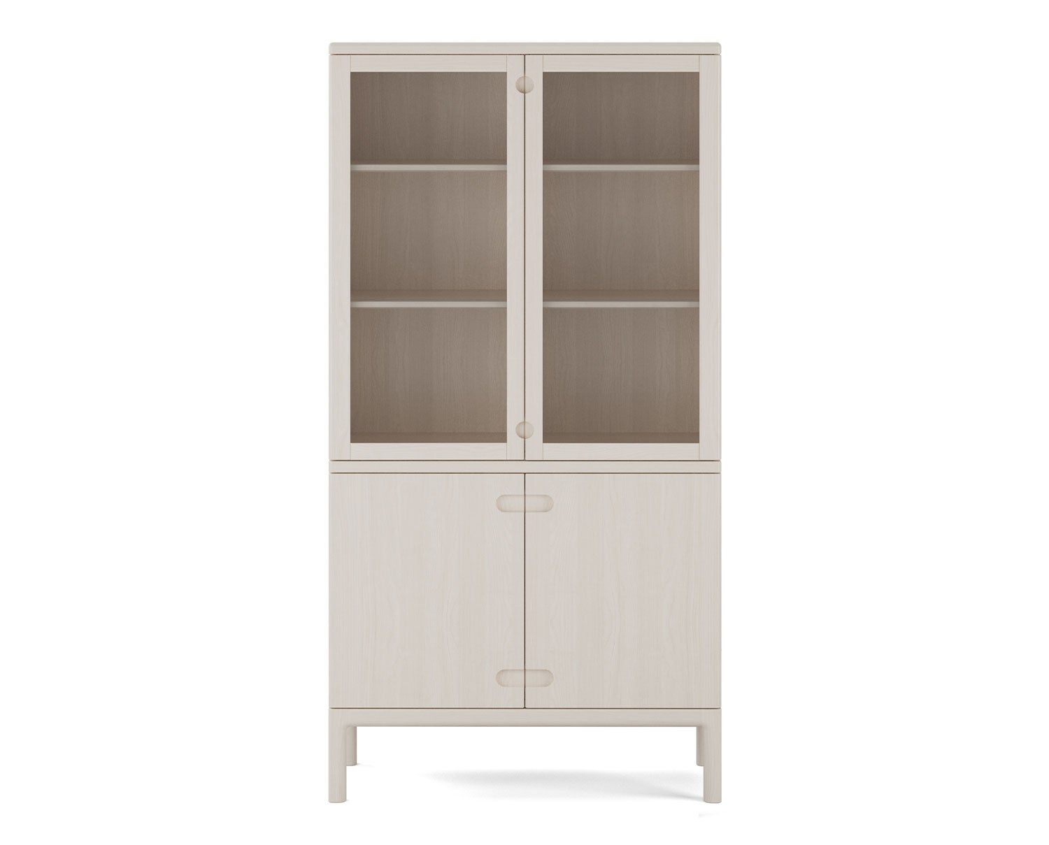 Prio Vitrinskåp i massiv björk i vitolja