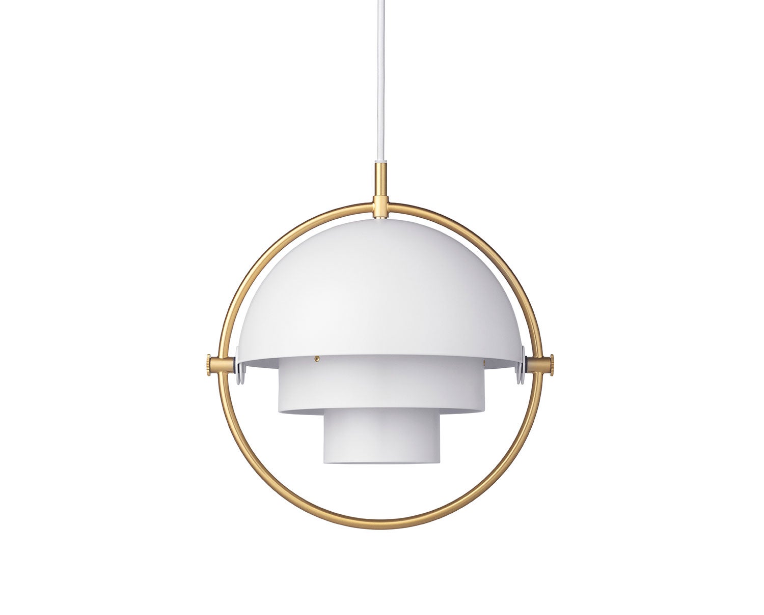 Multi-Lite Pendel Small | Mässing, White Semi Matt