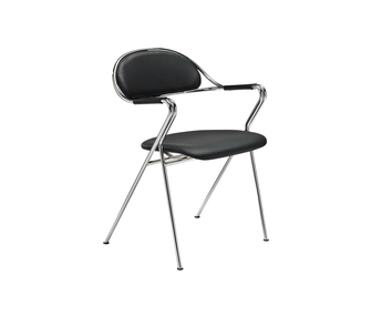 BM65 Stol Svart Läder