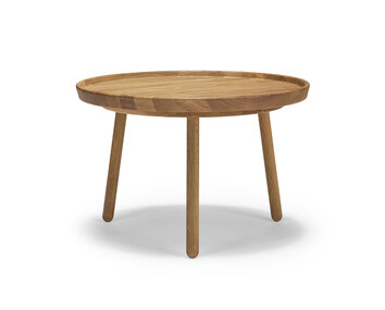 Soffbordet Tureen. Diameter 65 centimeter, höjd 43 centimeter. Skiva i naturoljad, massiv ek.