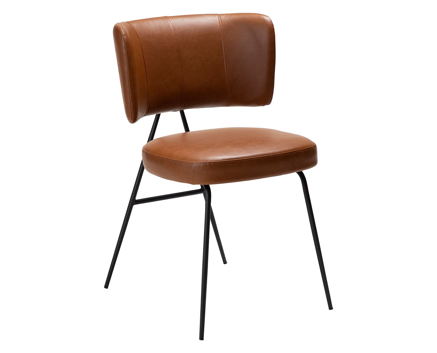 Roost stol från sidan i PU färgen Vintage Brown