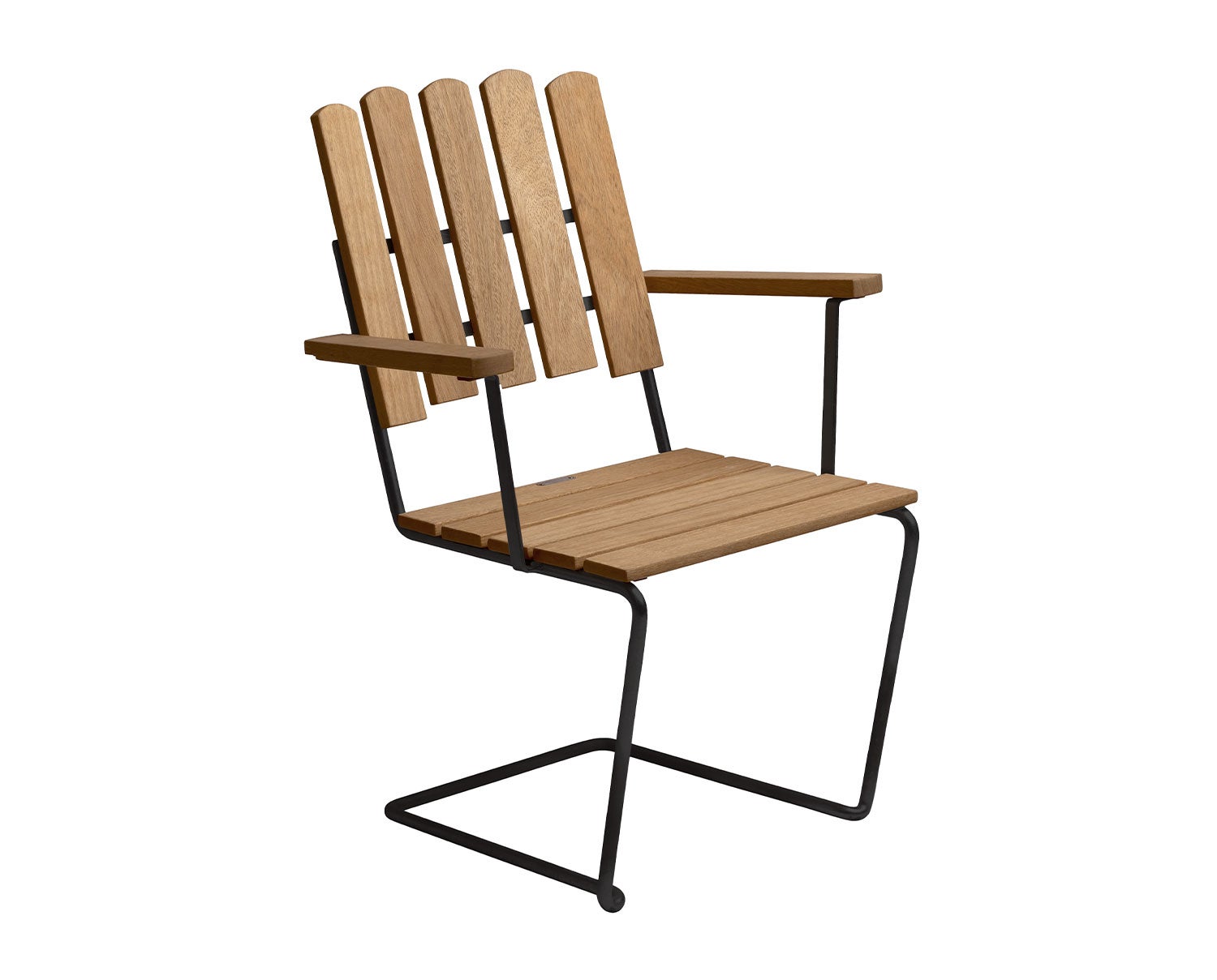 A2 Fåtölj i oljad ek med svart stativ