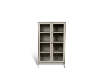 Volt Vitrin Låg Beige Rostfritt Stål