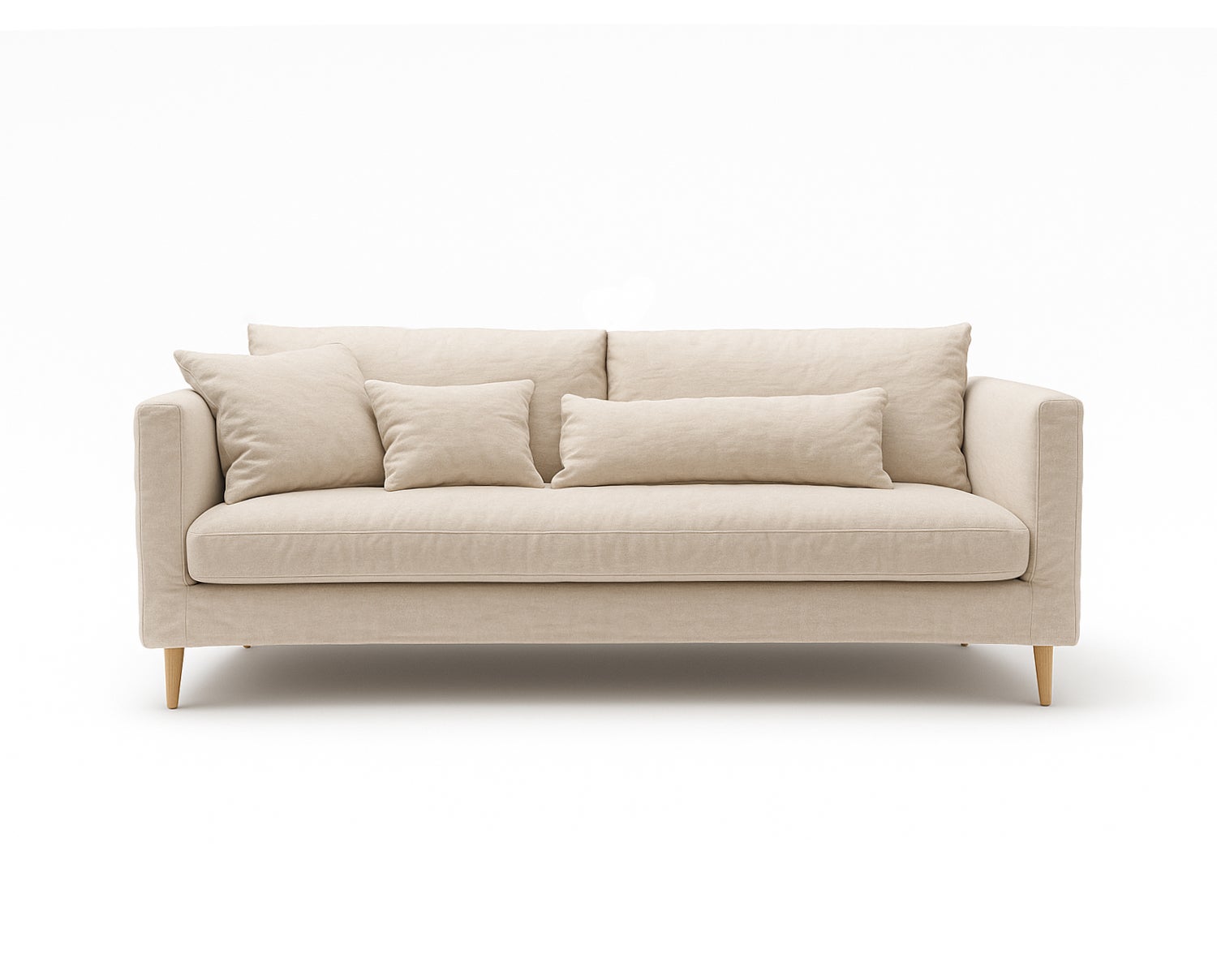 Sits Lill beige soffa 2-sits LCV i tyg Caleido 1419 Natural och ekben