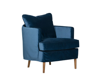 Julia Fåtölj klädd i Classic Velvet 11 Dark Blue