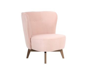 Carmen fåtölj med snurrfot, tyg Celine Soft Pink, ben grå ek