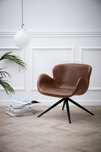 Gaia Loungefåtölj Ljusbrunt Konstläder