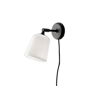 Material Vägglampa Vitt Opalglas