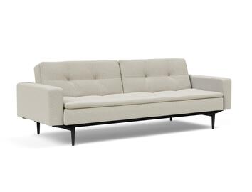 Dublexo bäddsoffa med armstöd och svarta stylettoben