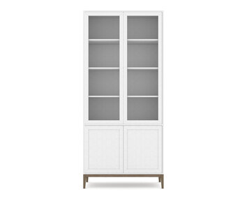 Edge 2.0 Vitrinskåp 4 Dörrar White / Burned Walnut