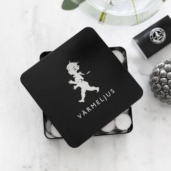 Värmeljuslåda Svart på soffbord i marmor