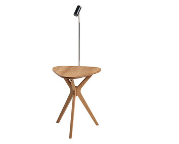 Bord1 i massiv ek med inbyggd lampa.