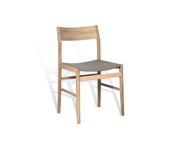 Siza Stol i vitpigmenterad ek med sits i linne