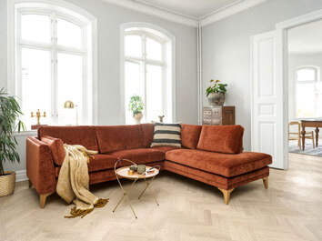 Avignon Hörnsoffa i tyget Eros Bronze