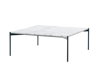 Soffbordet Plateau, med marmorskiva i White Carrara. Bilden visar storleken 90x90 centimeter. 