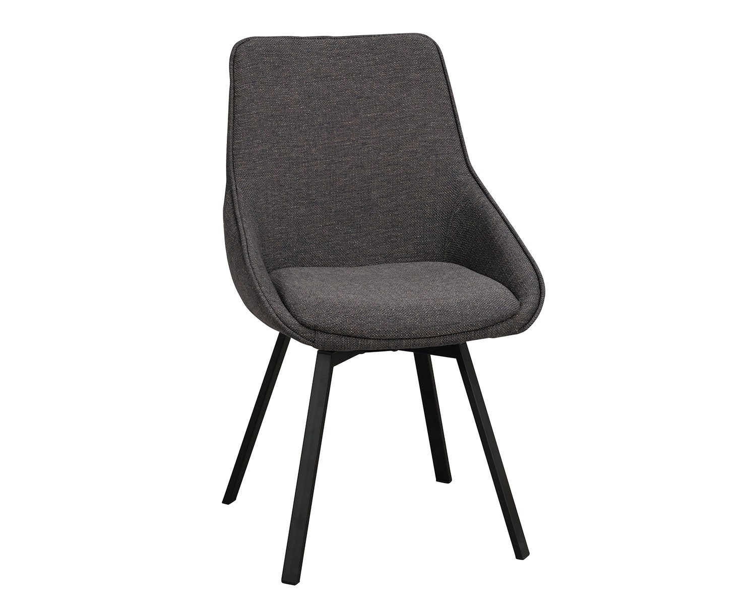 Alison stol i mörkgrått tyg, svarta metallben