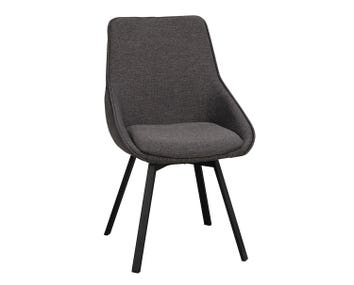 Alison stol i mörkgrått tyg, svarta metallben