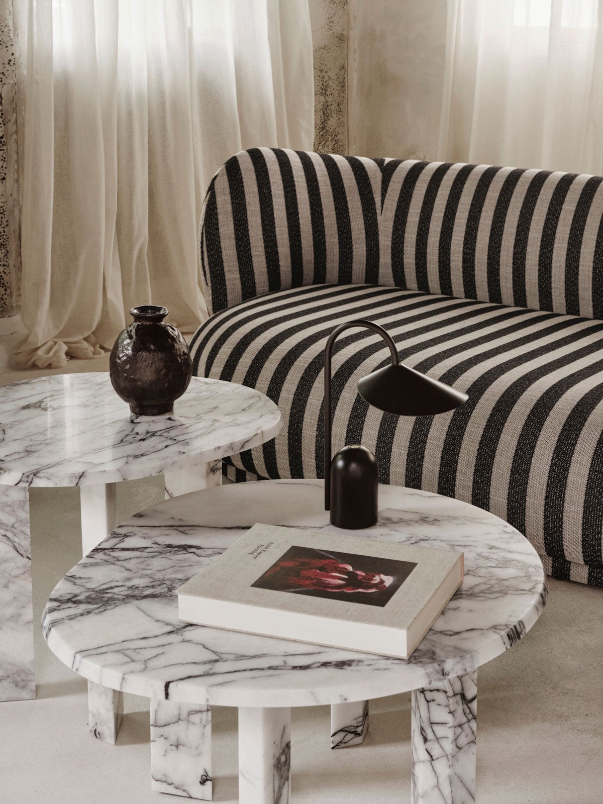 Ferm-Living-Taula-Coffee-Table-White-Charcoal-Lifestyle-1