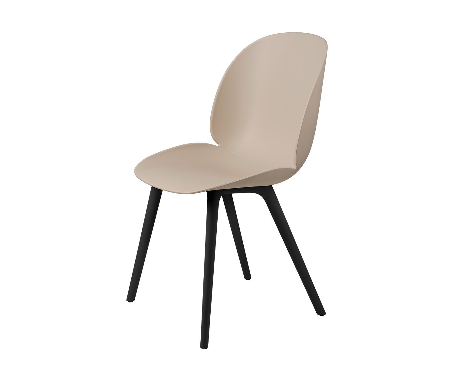 Beetle stol, ben i svart plast, sits i New Beige plast