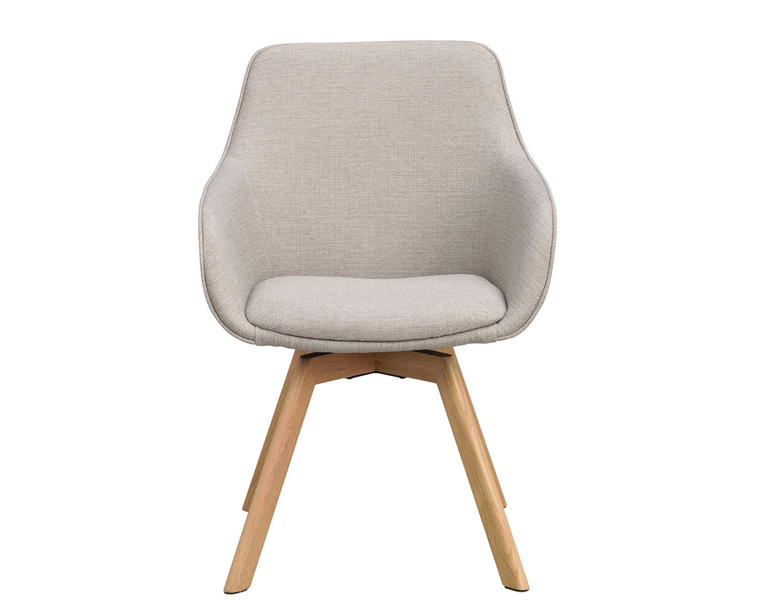 Alison karmstol i beige tyg, ekben