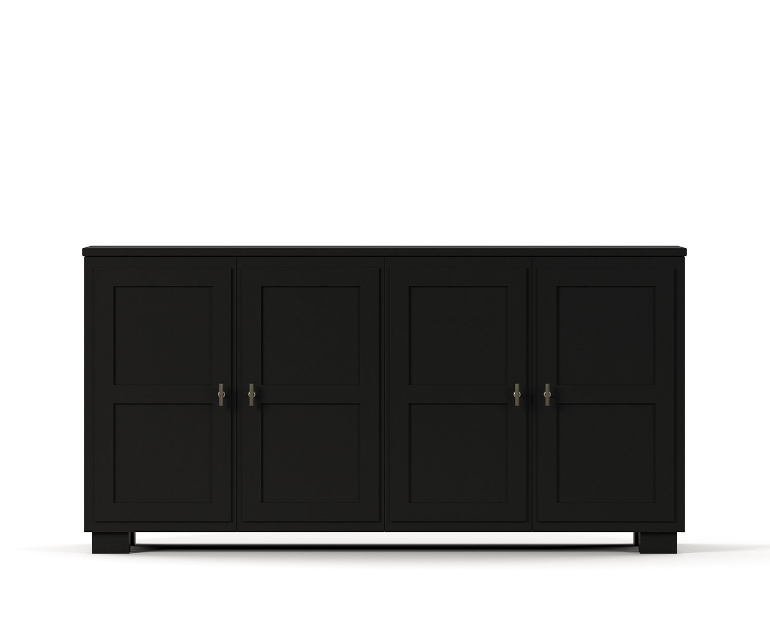 9914B CAMDEN SKÄNK 4 D WHITE 164B x 42D x 83H, träd-2+2-hyllor-FRONT