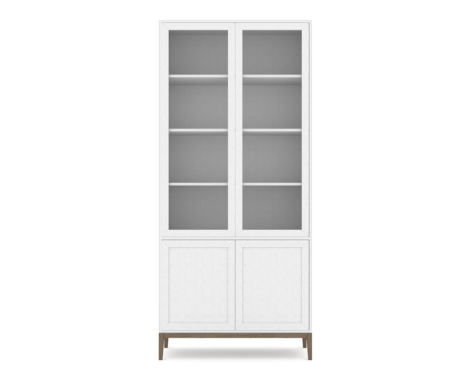 Edge 2.0 Vitrinskåp 4 Dörrar White / Burned Walnut