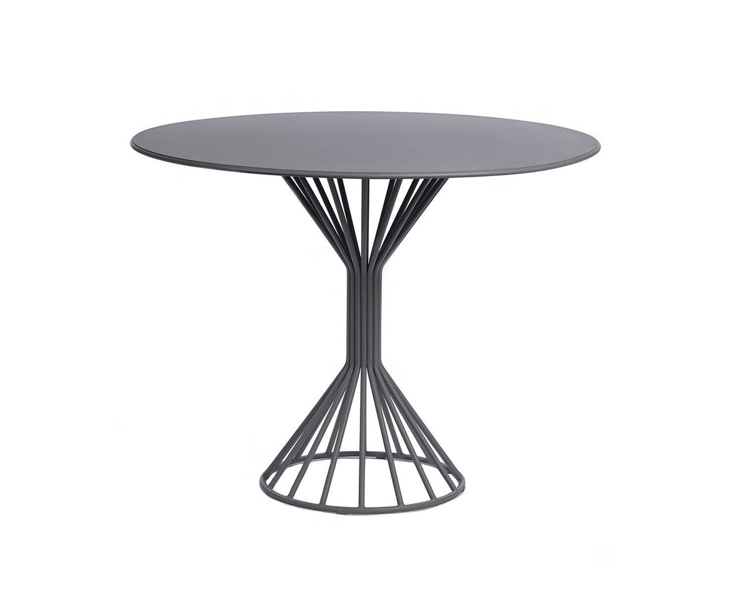 Roots matbord till uteplatsen grå stål från Svenska Fabrikant.