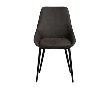 Sierra stol i mörkgrå microfibertyg