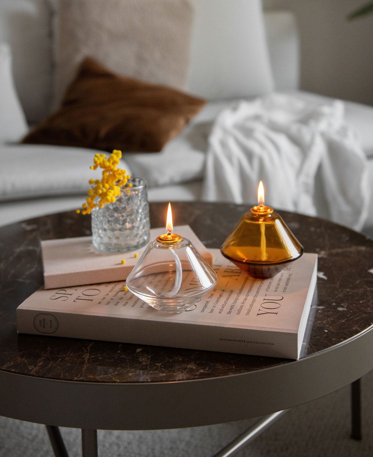 Aki oljelampor i färgerna Amber och Clear