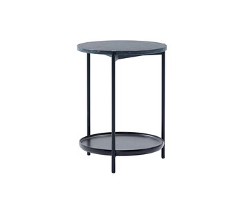 Plateau, med diameter 42 centimeter. Skiva i Black Marquinia. 