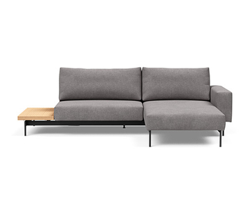 Bragi Bäddsoffa 1 arm + bord ek 217 Grey