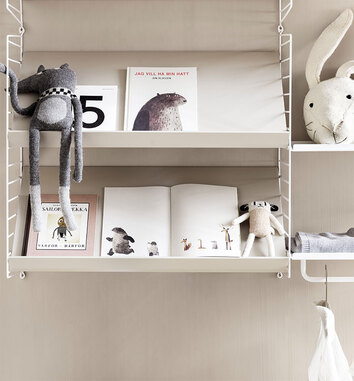 String system, Inspiration Barnrum beige vit
