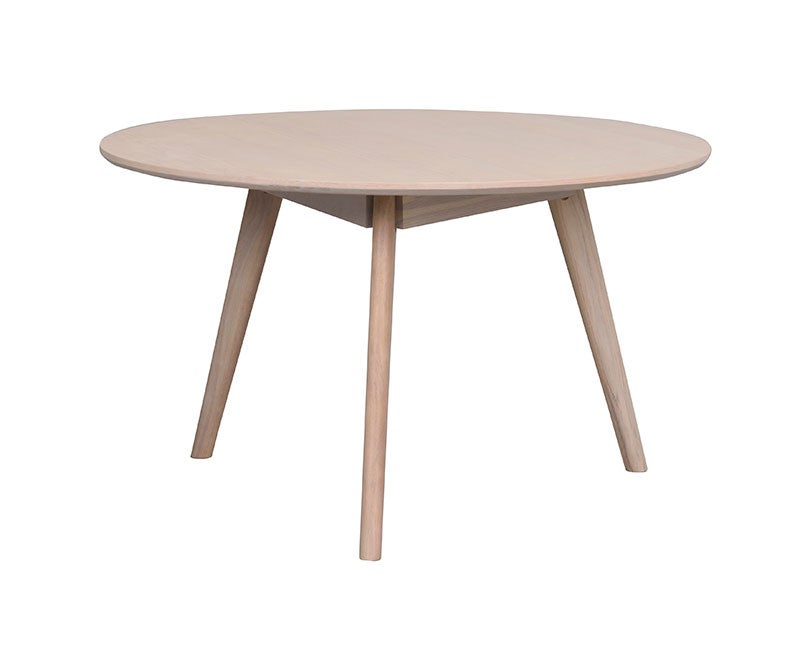 Yumi soffbord Ø90 cm i vitpigmenterad ek