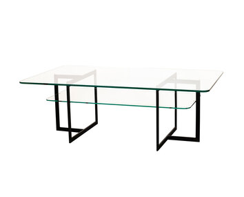 Square Soffbord Svart / Glas