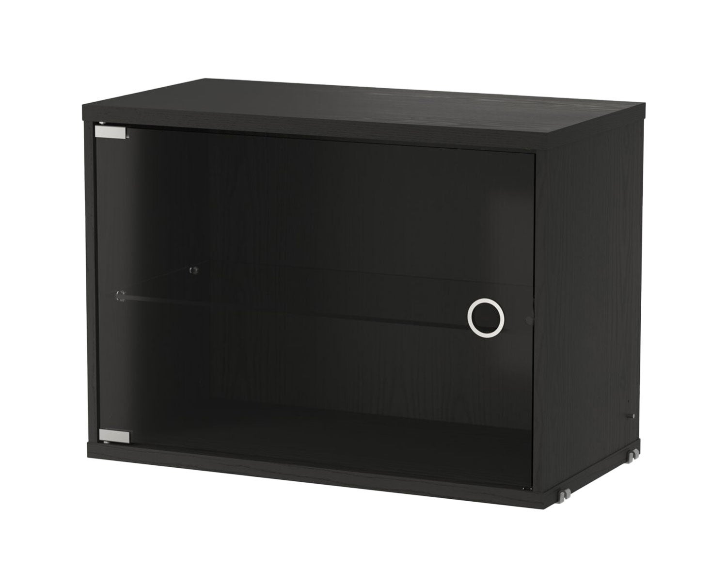 String Skåp med glasdörr i svartbetsad ask