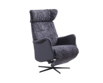 Cruze Fåtölj med inbyggd fotpall i fårskinn