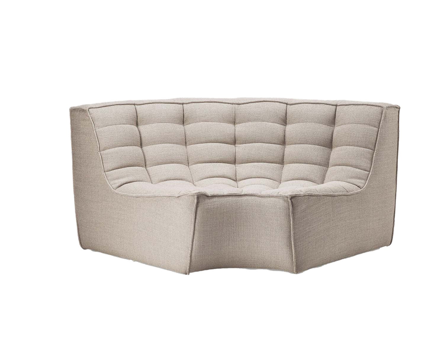 N701 Soffa Runt Hörn Tyg Beige