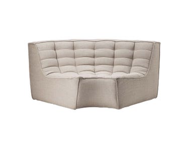 N701 Soffa Runt Hörn Tyg Beige