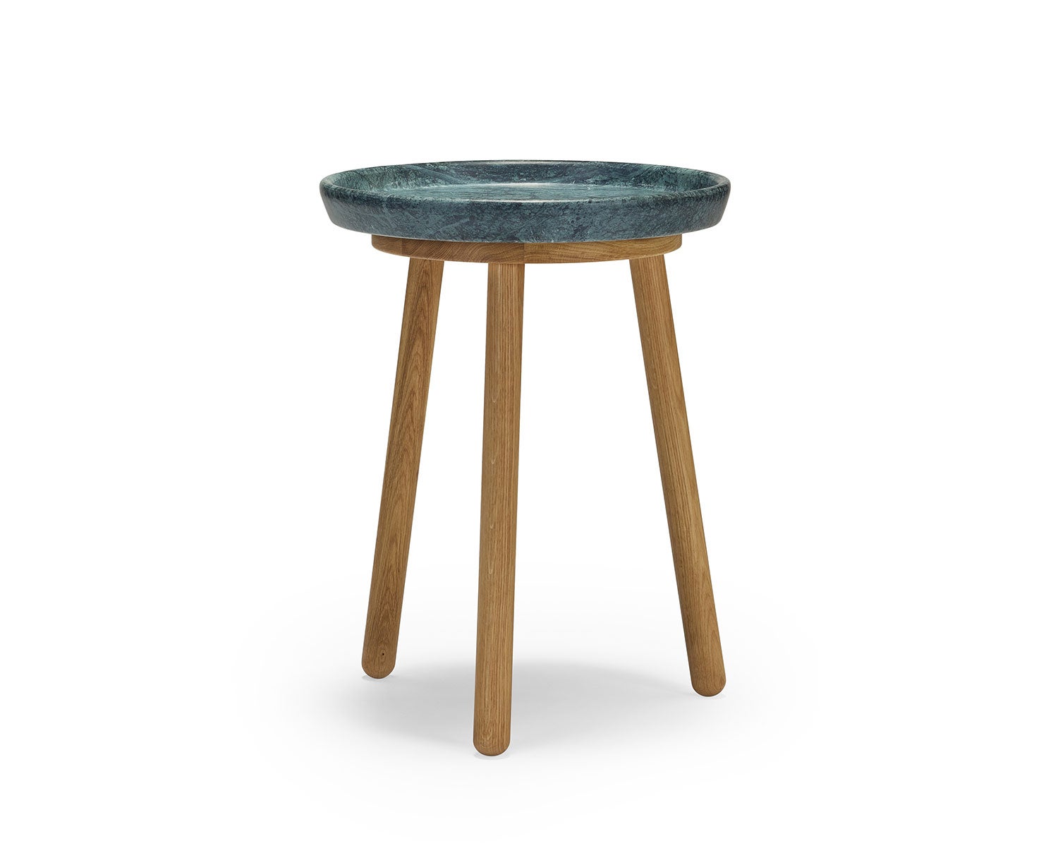 Soffbordet Tureen. Diameter 38 centimeter, höjd 50 centimeter. Skiva i Verde Alpi. 