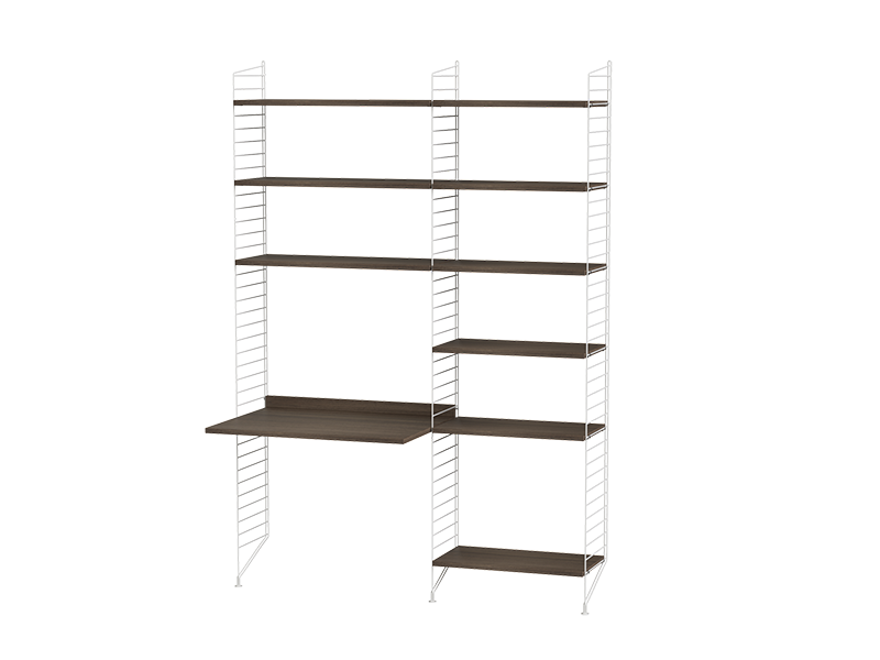 String kombination arbetsplats B Valnöt/ Vit