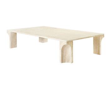 Doric Soffbord 140x80 White Travertine