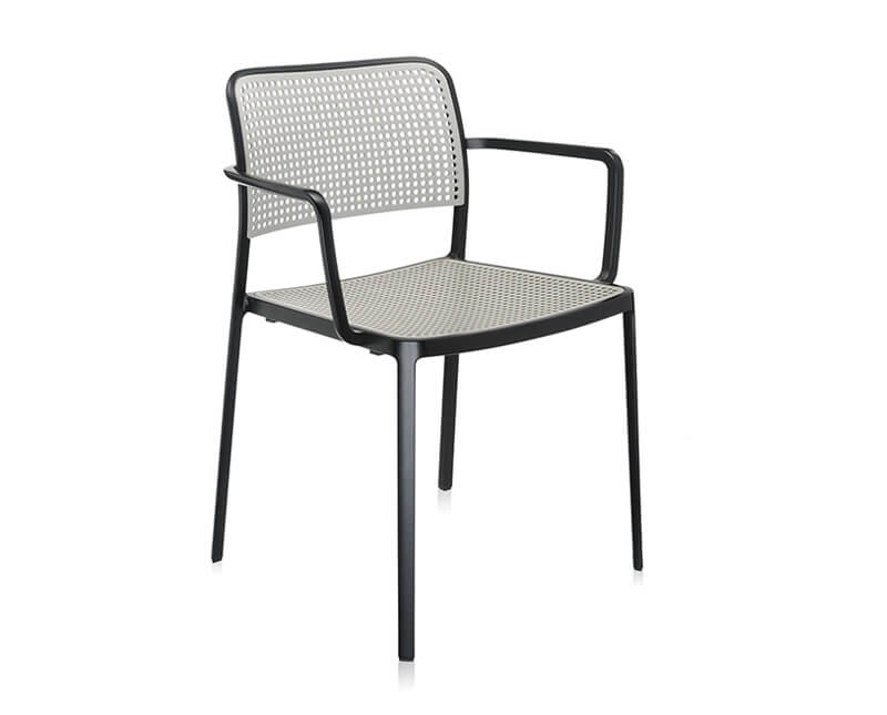 Audrey Karmstol Svart Ljusgrå