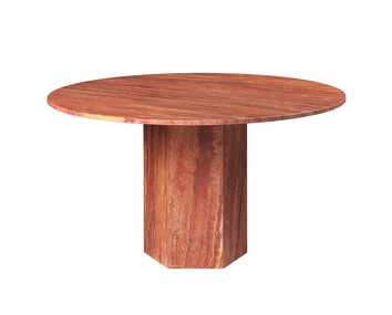 Epic_DiningTable_Round_130_RedTravertine
