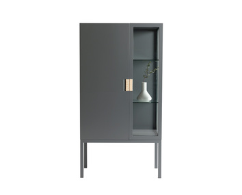 Frame Skåp Semi med vitrin, Storm Grey